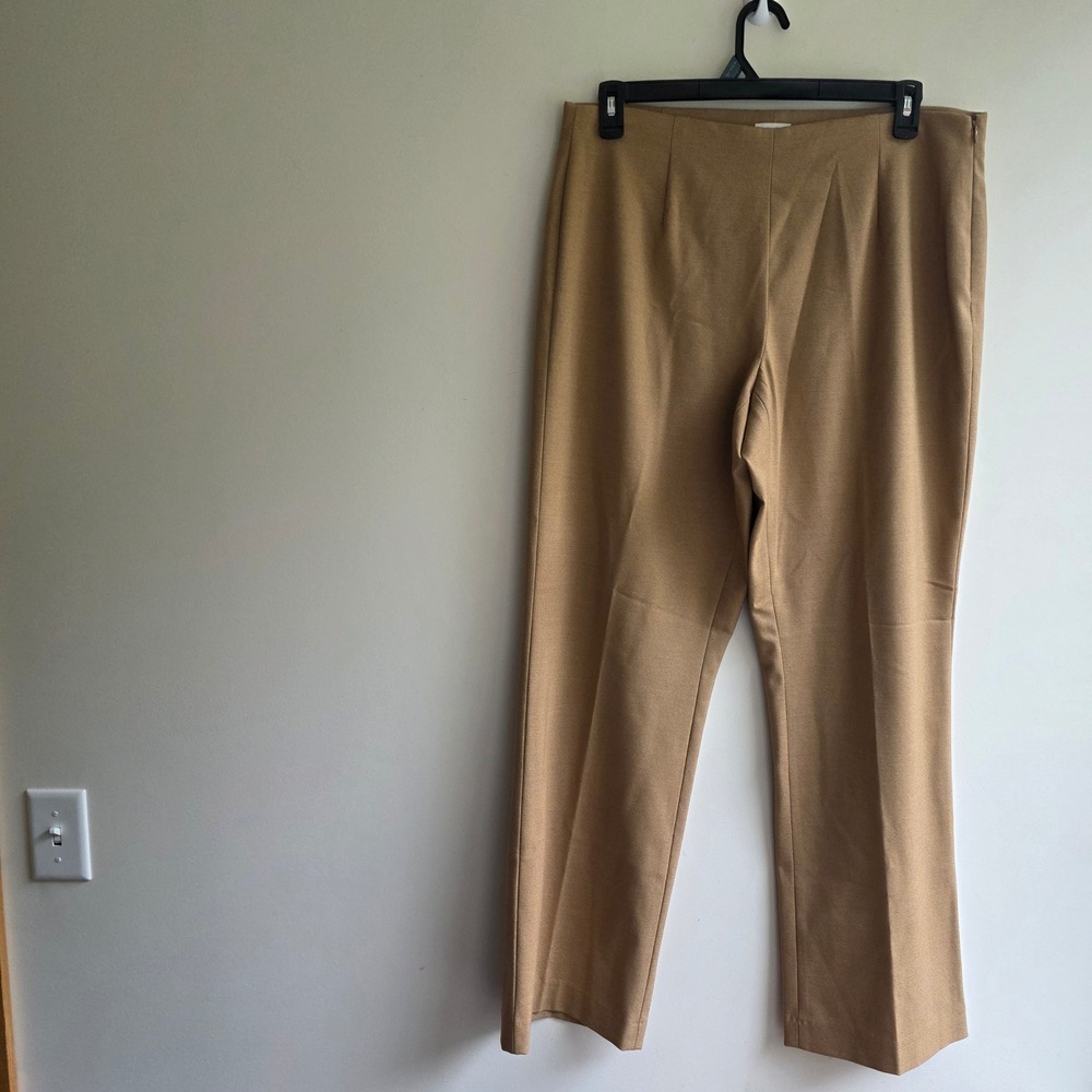 Liz Claiborne Michaela Tan Dress Pants Womens 16 Camel Straight Leg Office Comfy